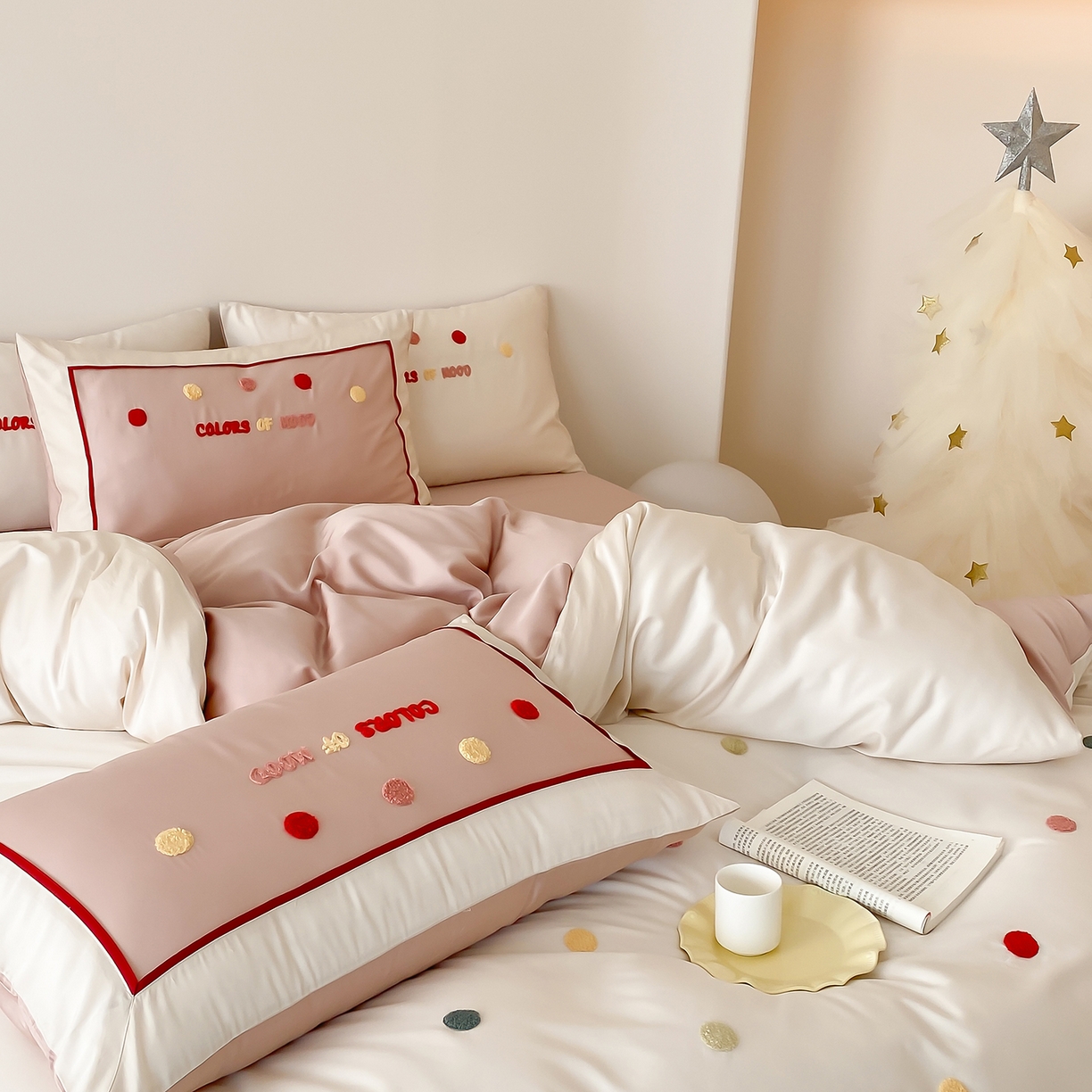 91家纺网 家纺一手货源 找家纺 时亿家居 2025新款天丝夏被四件套-缤纷彩虹糖系列 缤纷彩虹糖 -草莓味