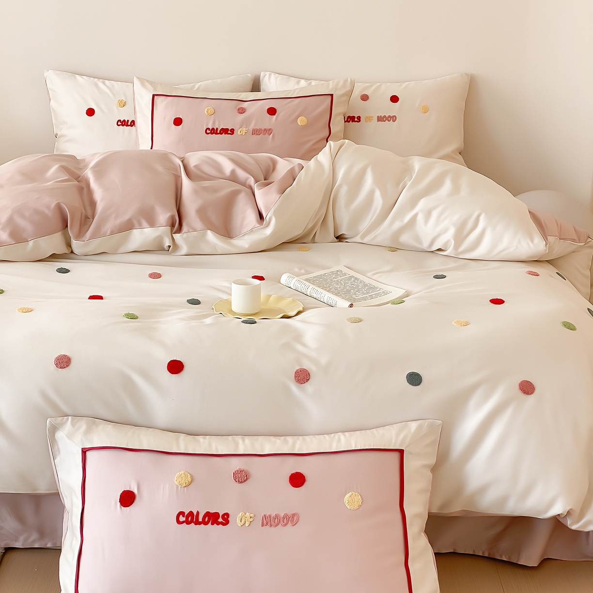 91家纺网 家纺一手货源 找家纺 时亿家居 2025新款天丝夏被四件套-缤纷彩虹糖系列 缤纷彩虹糖 -草莓味