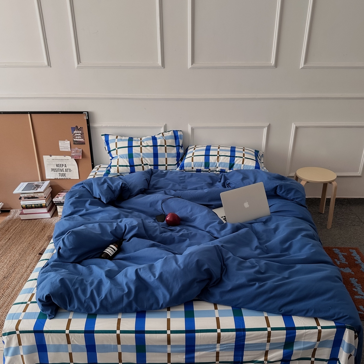 91家纺网 家纺一手货源 找家纺 柚可家居 2025新款40支色织水洗棉四件套-尼维格调 尼维格调（枕套格子）