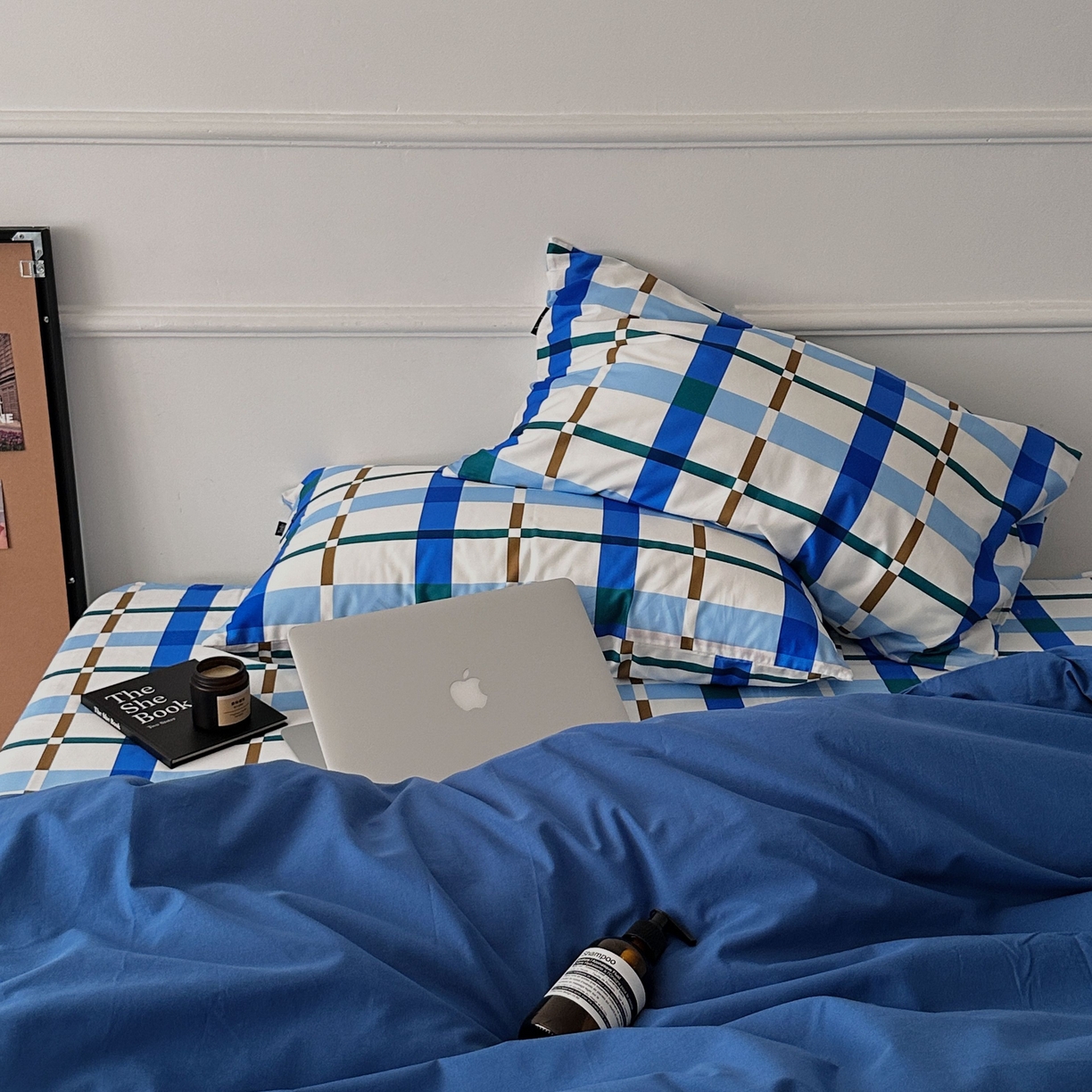 91家纺网 家纺一手货源 找家纺 柚可家居 2025新款40支色织水洗棉四件套-尼维格调 尼维格调（枕套格子）