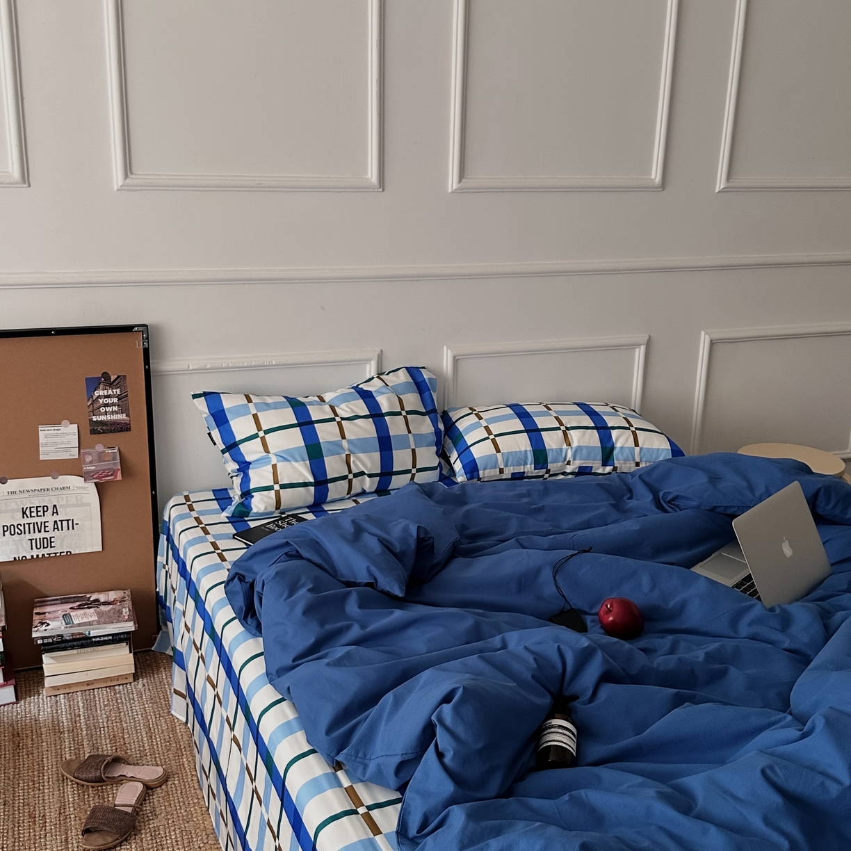 91家纺网 家纺一手货源 找家纺 柚可家居 2025新款40支色织水洗棉四件套-尼维格调 尼维格调（枕套格子）