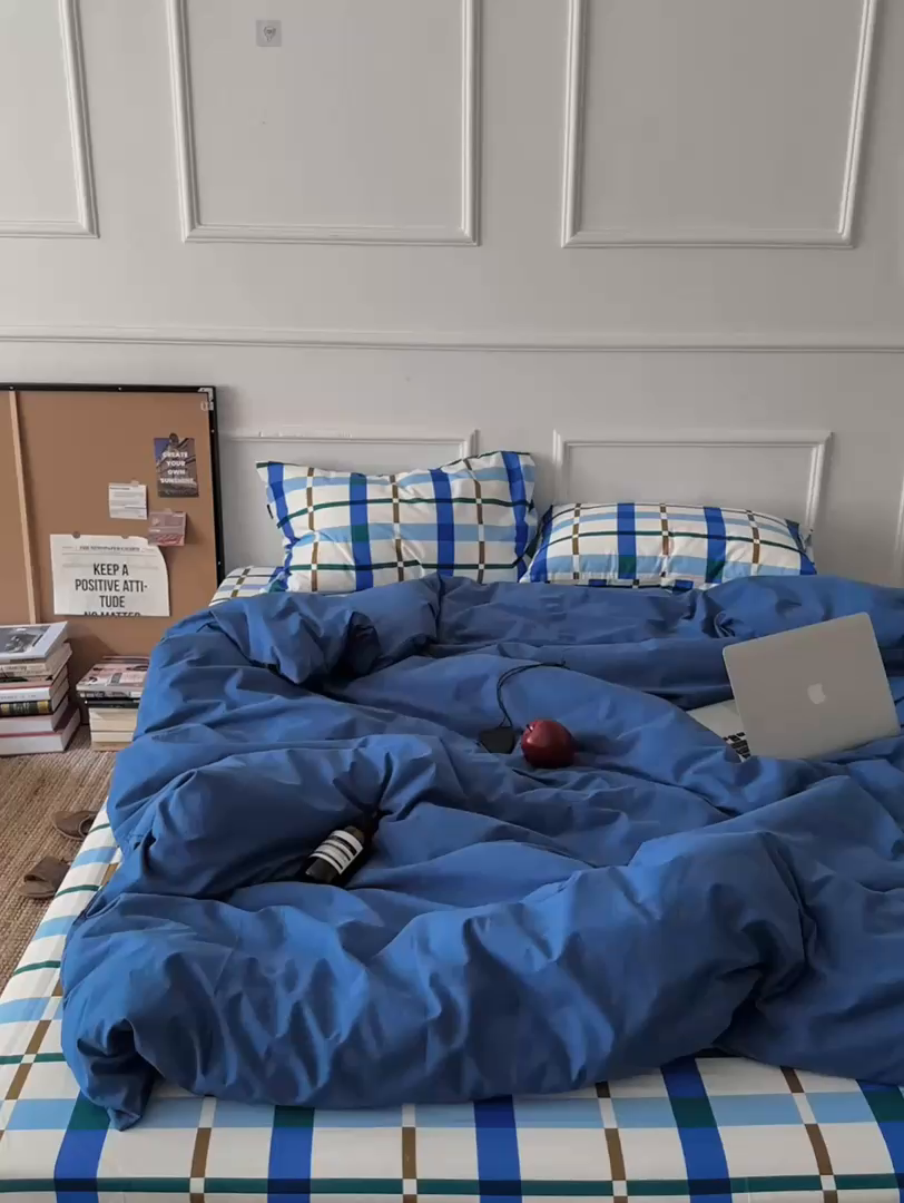 91家纺网 家纺一手货源 找家纺 （总）柚可家居 2025新款40支色织水洗棉四件套-尼维格调