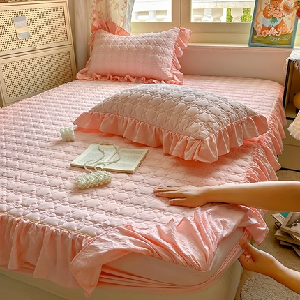 91家纺网 家纺一手货源 找家纺 （总）阿曼达 2025新款水洗m夹m花边全工艺印染床笠