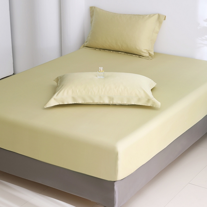 91家纺网 家纺一手货源 找家纺 寝柔家纺 2025夏季新款50S纯色天丝枕套丝滑有凉感(有质检报告） 芥子黄