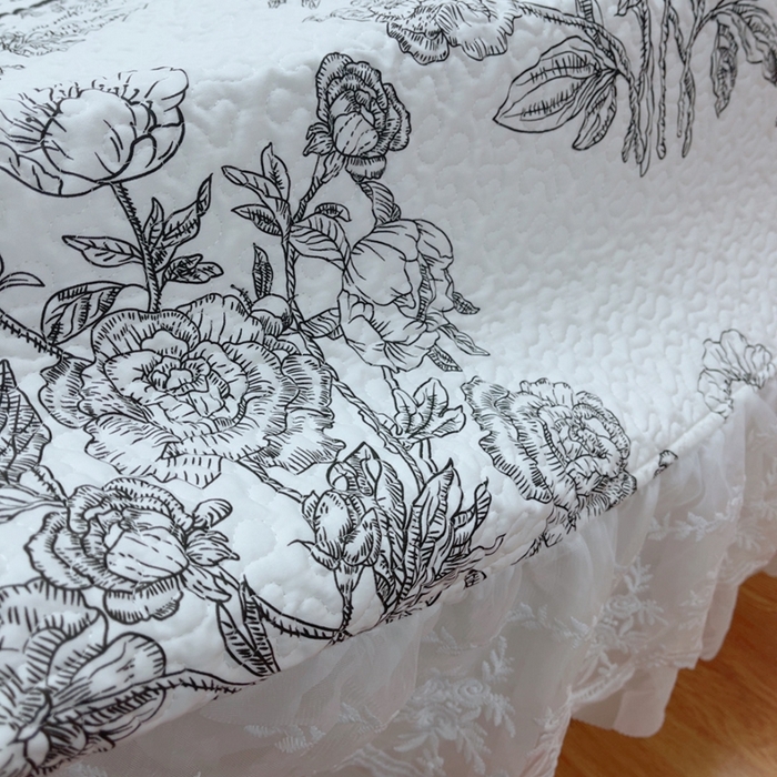 91家纺网 家纺一手货源 找家纺 暖居 2025新款纯棉大蕾丝榻榻米农村大炕盖支持定制 晨暮间仙女款