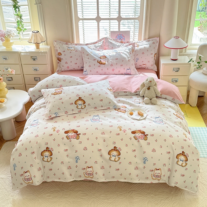 91家纺网 家纺一手货源 找家纺 优逸 2025新款植物羊绒单被套 小狗宝莉