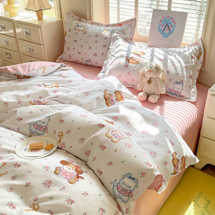 91家纺网 家纺一手货源 找家纺 优逸 2025新款植物羊绒单被套 小狗宝莉