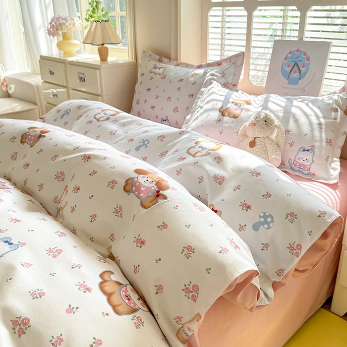 91家纺网 家纺一手货源 找家纺 优逸 2025新款植物羊绒单被套 小狗宝莉