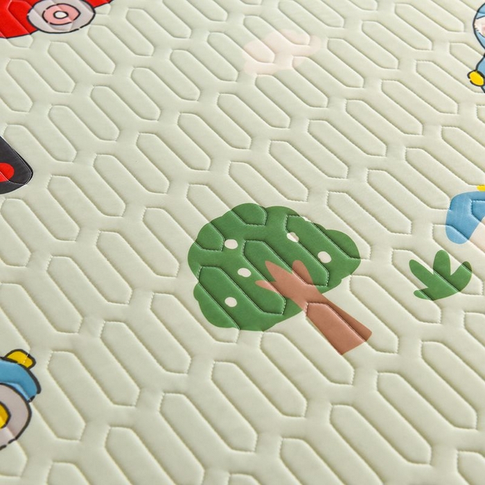 91家纺网 家纺一手货源 找家纺 悦织湾家纺 2025新款A类凉感丝床裙款乳胶凉席席子夏被夏凉被空调被四件套 宝宝巴士