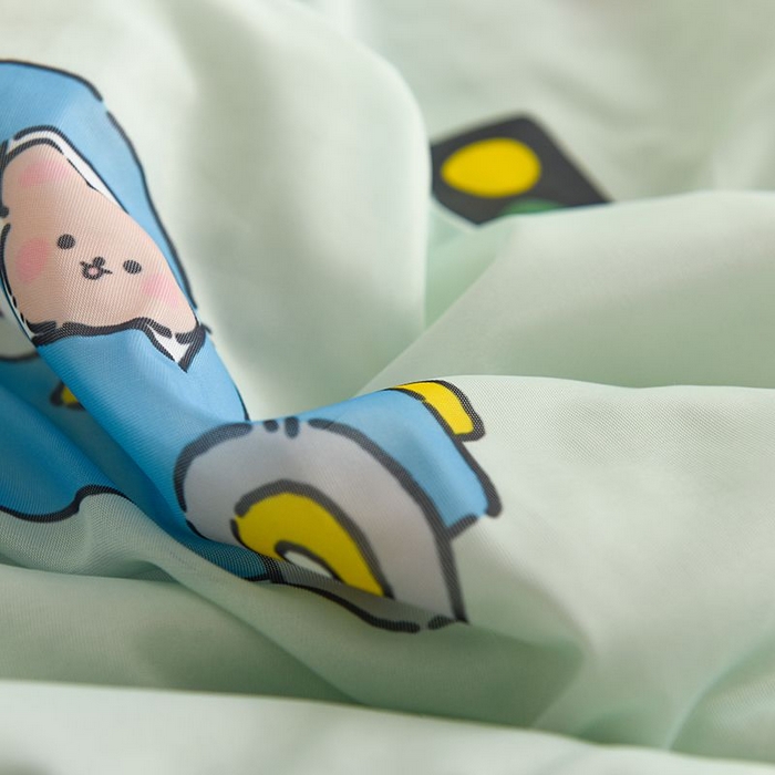 91家纺网 家纺一手货源 找家纺 悦织湾家纺 2025新款A类凉感丝床裙款乳胶凉席席子夏被夏凉被空调被四件套 宝宝巴士