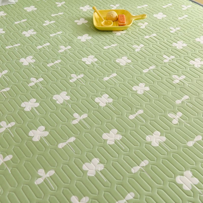 91家纺网 家纺一手货源 找家纺 悦织湾家纺 2025新款A类凉感丝床裙款乳胶凉席席子夏被夏凉被空调被四件套 花束