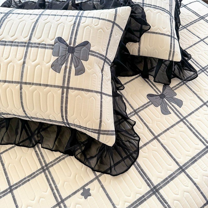 91家纺网 家纺一手货源 找家纺 悦织湾家纺 2025新款A类凉感丝床裙款乳胶凉席席子夏被夏凉被空调被四件套 礼物