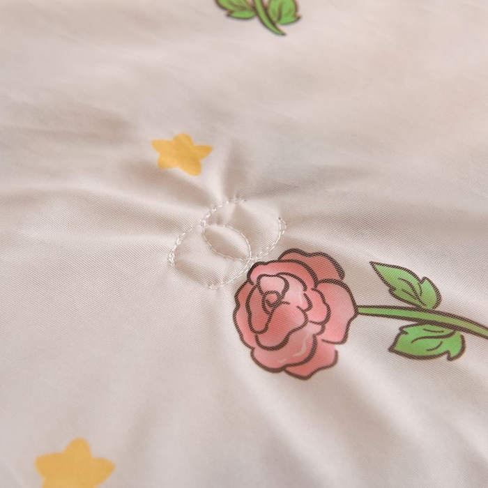 91家纺网 家纺一手货源 找家纺 悦织湾家纺 2025新款A类凉感丝床裙款乳胶凉席席子夏被夏凉被空调被四件套 玫瑰花语