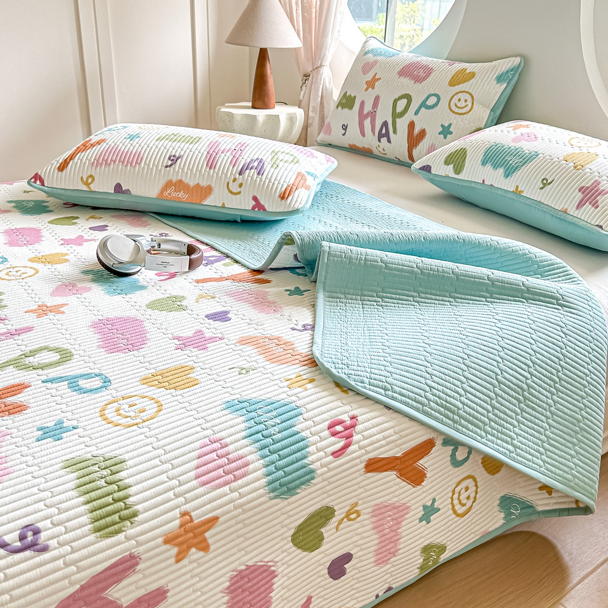 91家纺网 家纺一手货源 找家纺 （总）橘夏家纺 2025新款多功能全棉双面床盖三件套纯棉夹棉加厚床单床垫盖毯