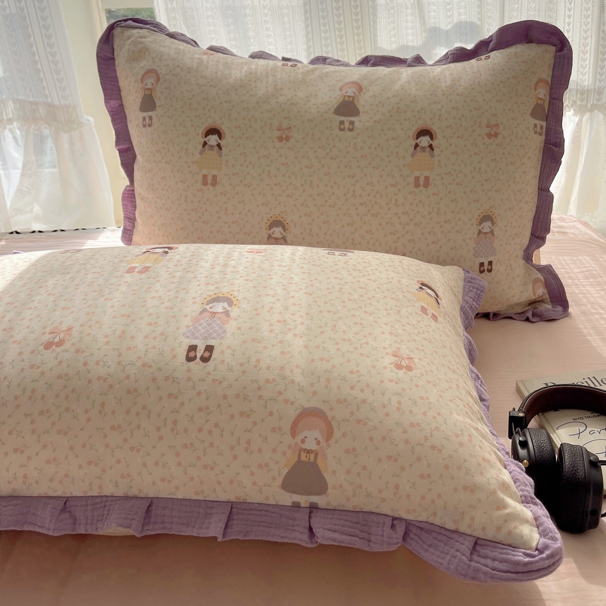 91家纺网 家纺一手货源 找家纺 （总）盼季家纺 2025新款亲肤棉皱皱纱花边四件套