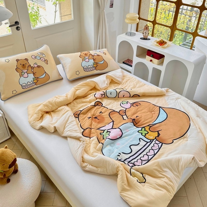 91家纺网 家纺一手货源 找家纺 （总）蘭菲家纺 2025新款凉感丝卡皮巴拉夏被