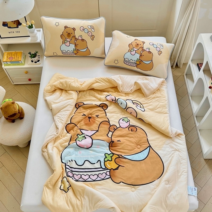 91家纺网 家纺一手货源 找家纺 （总）蘭菲家纺 2025新款凉感丝卡皮巴拉夏被