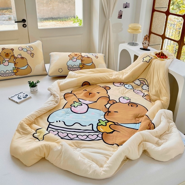 91家纺网 家纺一手货源 找家纺 （总）蘭菲家纺 2025新款凉感丝卡皮巴拉夏被