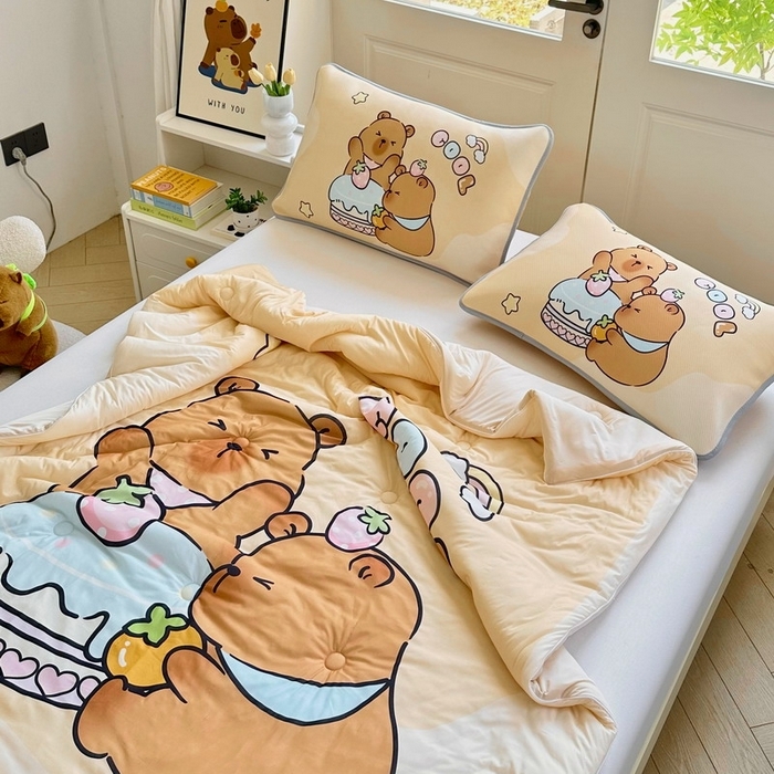 91家纺网 家纺一手货源 找家纺 （总）蘭菲家纺 2025新款凉感丝卡皮巴拉夏被