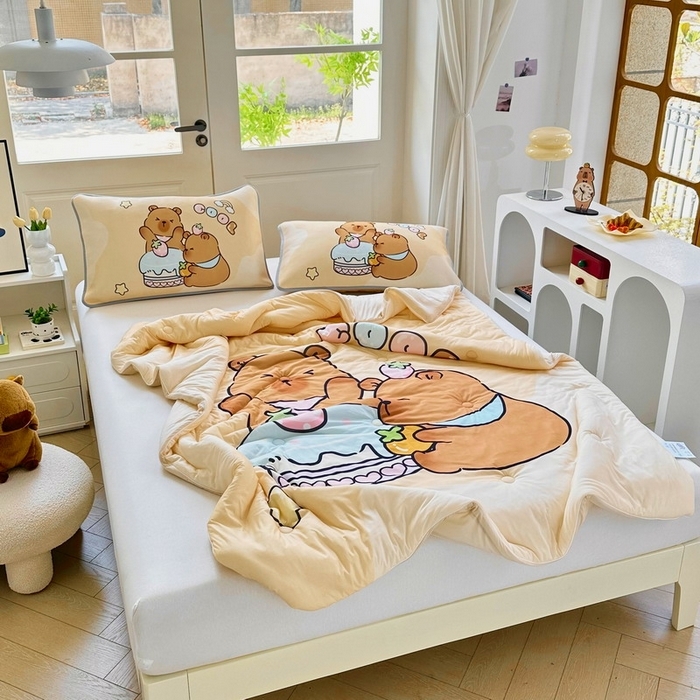 91家纺网 家纺一手货源 找家纺 （总）蘭菲家纺 2025新款凉感丝卡皮巴拉夏被