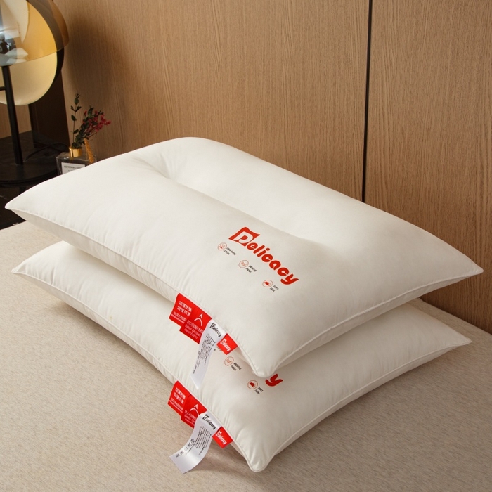 91家纺网 家纺一手货源 找家纺 织布人 2025新款枕芯A类全棉防水防油防污三防功能枕头家用护颈酒店枕芯 A类全棉三防枕-单边低枕 一只装 48x74cm