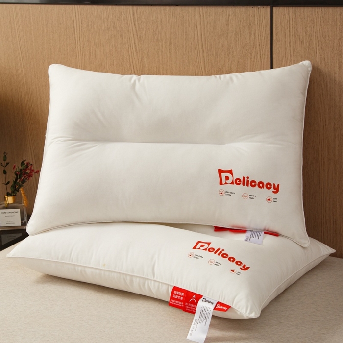 91家纺网 家纺一手货源 找家纺 织布人 2025新款枕芯A类全棉防水防油防污三防功能枕头家用护颈酒店枕芯 A类全棉三防枕-单边低枕 一只装 48x74cm