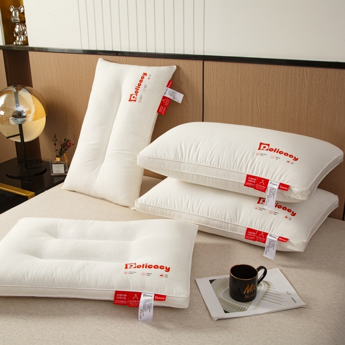 91家纺网 家纺一手货源 找家纺 织布人 2025新款枕芯A类全棉防水防油防污三防功能枕头家用护颈酒店枕芯 A类全棉三防枕-单边低枕 一只装 48x74cm