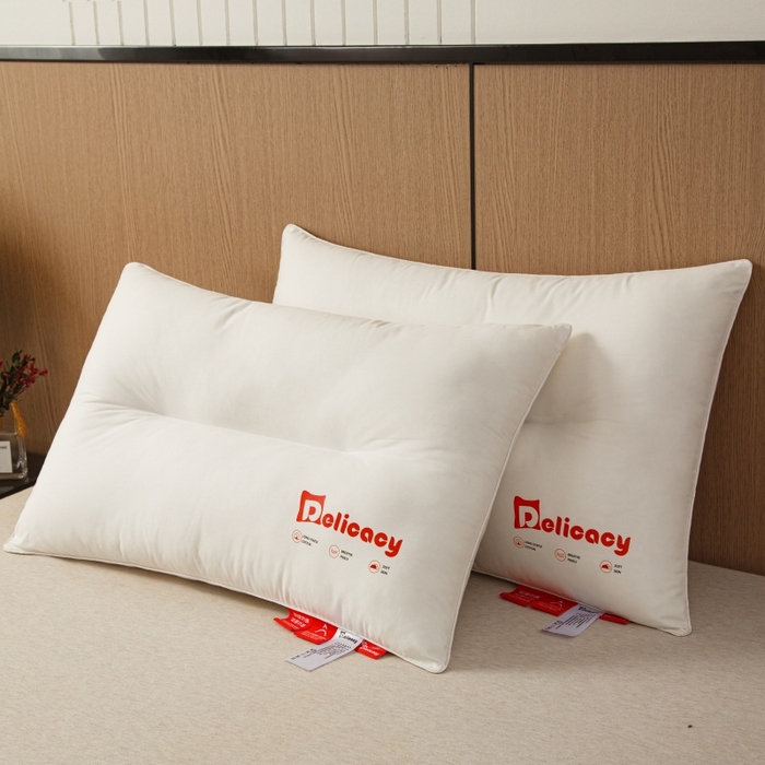 91家纺网 家纺一手货源 找家纺 织布人 2025新款枕芯A类全棉防水防油防污三防功能枕头家用护颈酒店枕芯 A类全棉三防枕-单边低枕 一只装 48x74cm