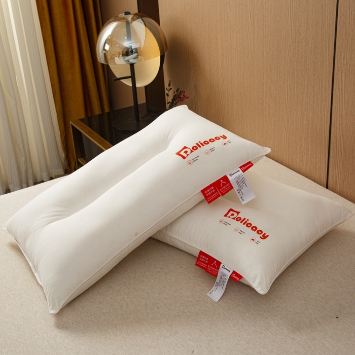 91家纺网 家纺一手货源 找家纺 织布人 2025新款枕芯A类全棉防水防油防污三防功能枕头家用护颈酒店枕芯 A类全棉三防枕-单边低枕 一只装 48x74cm