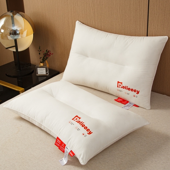 91家纺网 家纺一手货源 找家纺 织布人 2025新款枕芯A类全棉防水防油防污三防功能枕头家用护颈酒店枕芯 A类全棉三防枕-单边低枕 一只装 48x74cm