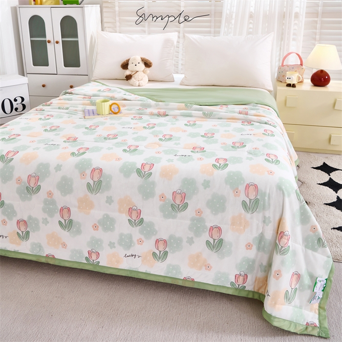 91家纺网 家纺一手货源 找家纺 （总）织布人 2025新款夏被A类凉感丝印花夏凉被空调被双面凉感单夏被子被芯