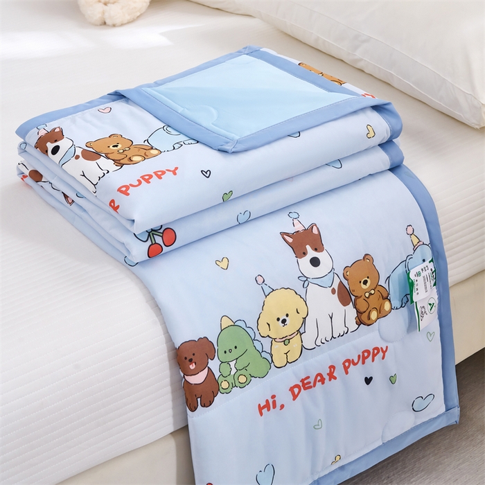 91家纺网 家纺一手货源 找家纺 织布人 2025新款夏被A类凉感丝印花夏凉被空调被双面凉感单夏被子被芯 A类凉感夏被-卡通乐园