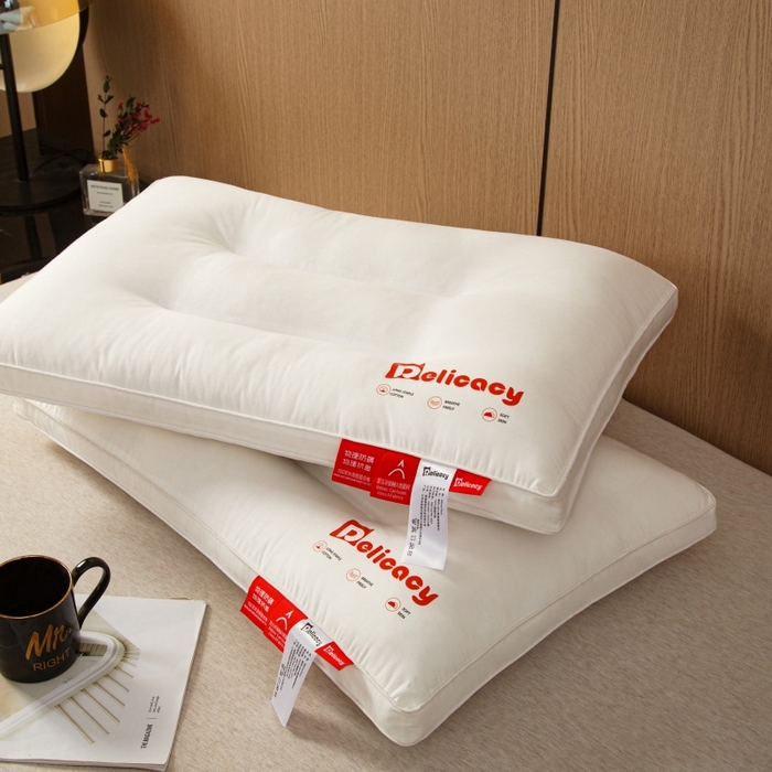 91家纺网 家纺一手货源 找家纺 织布人 2025新款枕芯A类全棉防水防油防污三防功能枕头家用护颈酒店枕芯 A类全棉三防枕-护颈中枕 一只装 48x74cm