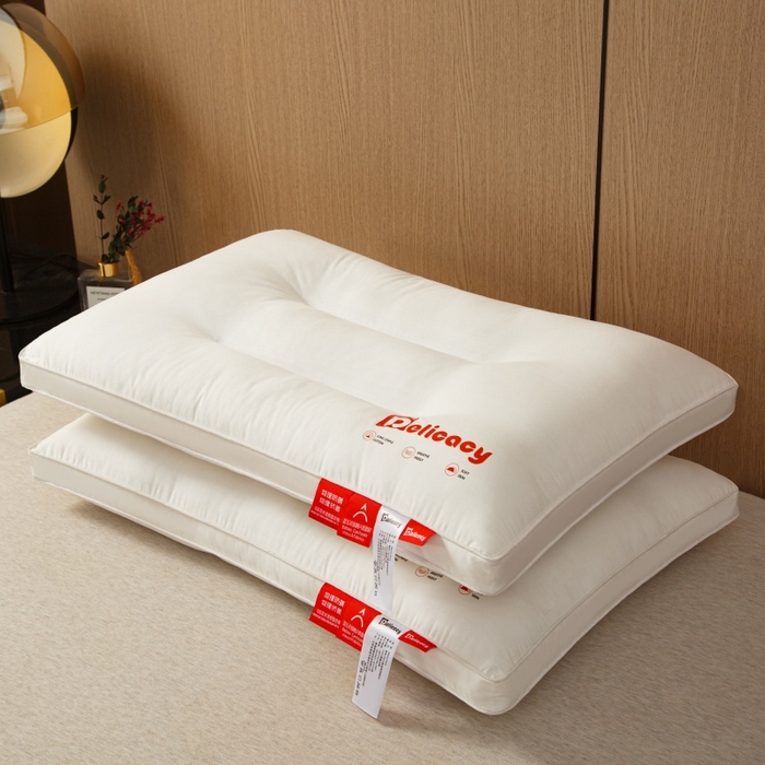 91家纺网 家纺一手货源 找家纺 织布人 2025新款枕芯A类全棉防水防油防污三防功能枕头家用护颈酒店枕芯 A类全棉三防枕-护颈中枕 一只装 48x74cm