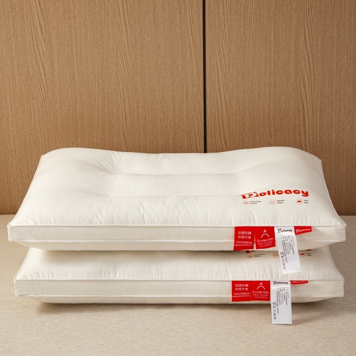 91家纺网 家纺一手货源 找家纺 织布人 2025新款枕芯A类全棉防水防油防污三防功能枕头家用护颈酒店枕芯 A类全棉三防枕-护颈中枕 一只装 48x74cm