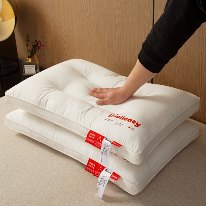 91家纺网 家纺一手货源 找家纺 织布人 2025新款枕芯A类全棉防水防油防污三防功能枕头家用护颈酒店枕芯 A类全棉三防枕-护颈中枕 一只装 48x74cm