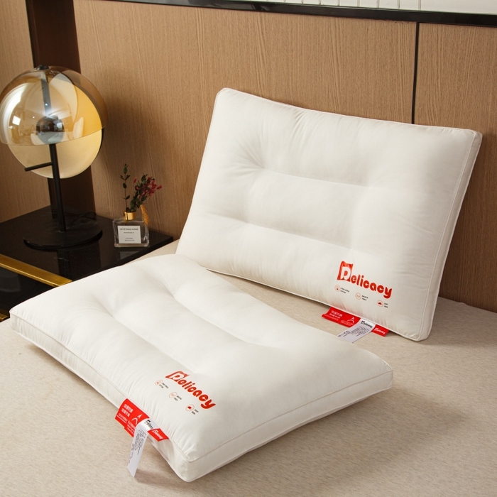 91家纺网 家纺一手货源 找家纺 织布人 2025新款枕芯A类全棉防水防油防污三防功能枕头家用护颈酒店枕芯 A类全棉三防枕-护颈中枕 一只装 48x74cm