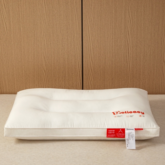 91家纺网 家纺一手货源 找家纺 织布人 2025新款枕芯A类全棉防水防油防污三防功能枕头家用护颈酒店枕芯 A类全棉三防枕-护颈中枕 一只装 48x74cm