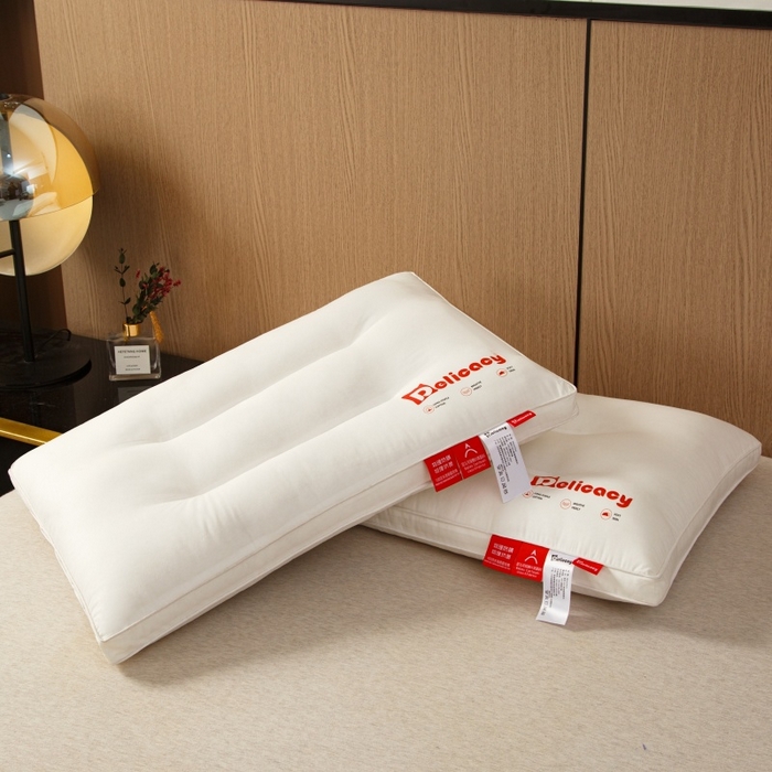 91家纺网 家纺一手货源 找家纺 织布人 2025新款枕芯A类全棉防水防油防污三防功能枕头家用护颈酒店枕芯 A类全棉三防枕-护颈中枕 一只装 48x74cm