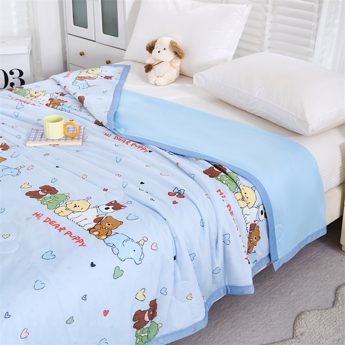 91家纺网 家纺一手货源 找家纺 织布人 2025新款夏被A类凉感丝印花夏凉被空调被双面凉感单夏被子被芯 A类凉感夏被-卡通乐园