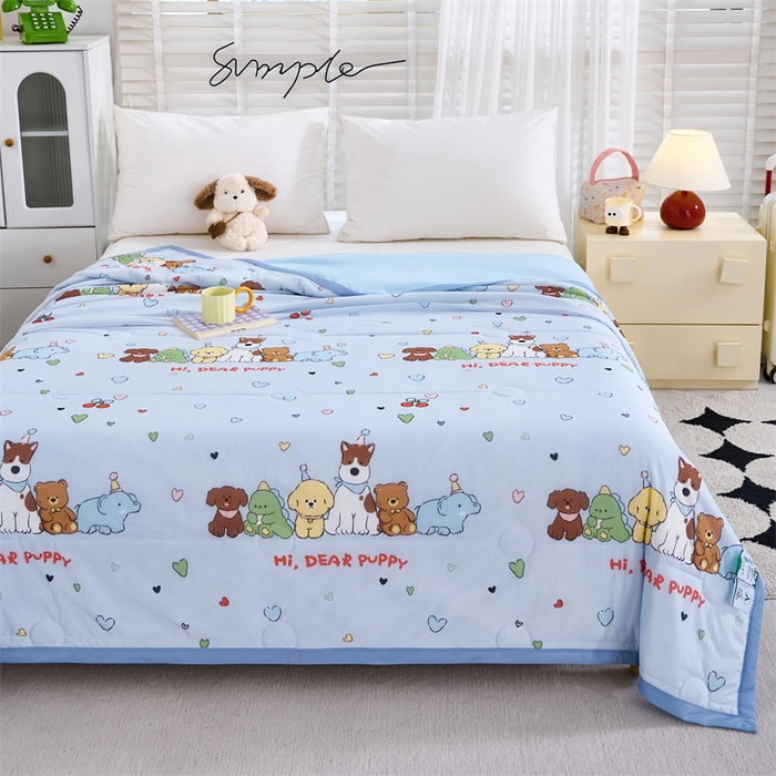 91家纺网 家纺一手货源 找家纺 织布人 2025新款夏被A类凉感丝印花夏凉被空调被双面凉感单夏被子被芯 A类凉感夏被-卡通乐园