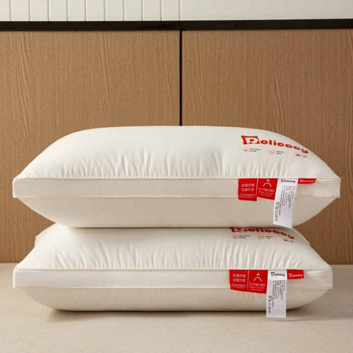 91家纺网 家纺一手货源 找家纺 织布人 2025新款枕芯A类全棉防水防油防污三防功能枕头家用护颈酒店枕芯 A类全棉三防枕-立体高枕 一只装 48x74cm