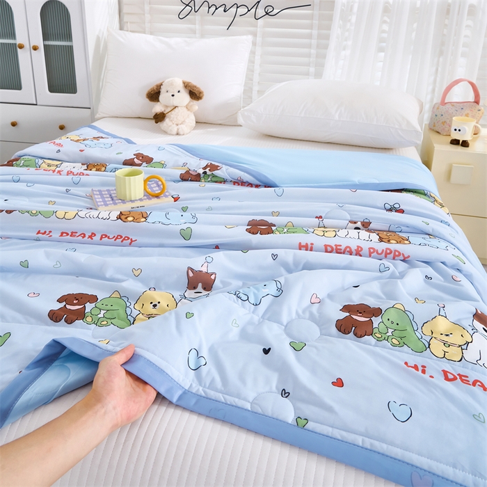 91家纺网 家纺一手货源 找家纺 织布人 2025新款夏被A类凉感丝印花夏凉被空调被双面凉感单夏被子被芯 A类凉感夏被-卡通乐园