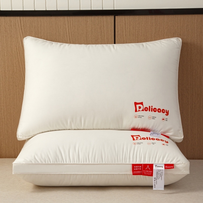 91家纺网 家纺一手货源 找家纺 织布人 2025新款枕芯A类全棉防水防油防污三防功能枕头家用护颈酒店枕芯 A类全棉三防枕-立体高枕 一只装 48x74cm