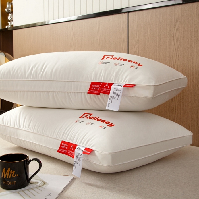 91家纺网 家纺一手货源 找家纺 织布人 2025新款枕芯A类全棉防水防油防污三防功能枕头家用护颈酒店枕芯 A类全棉三防枕-立体高枕 一只装 48x74cm