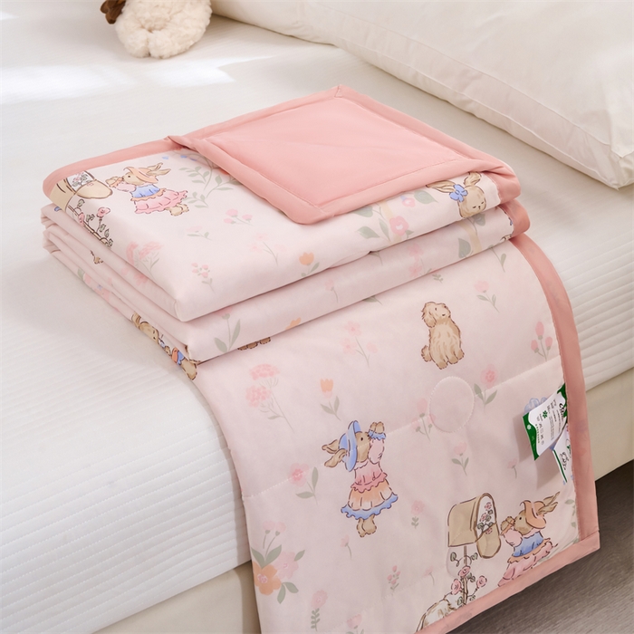 织布人 2025新款夏被A类凉感丝印花夏凉被空调被双面凉感单夏被子被芯 A类凉感夏被-小兔萌宠