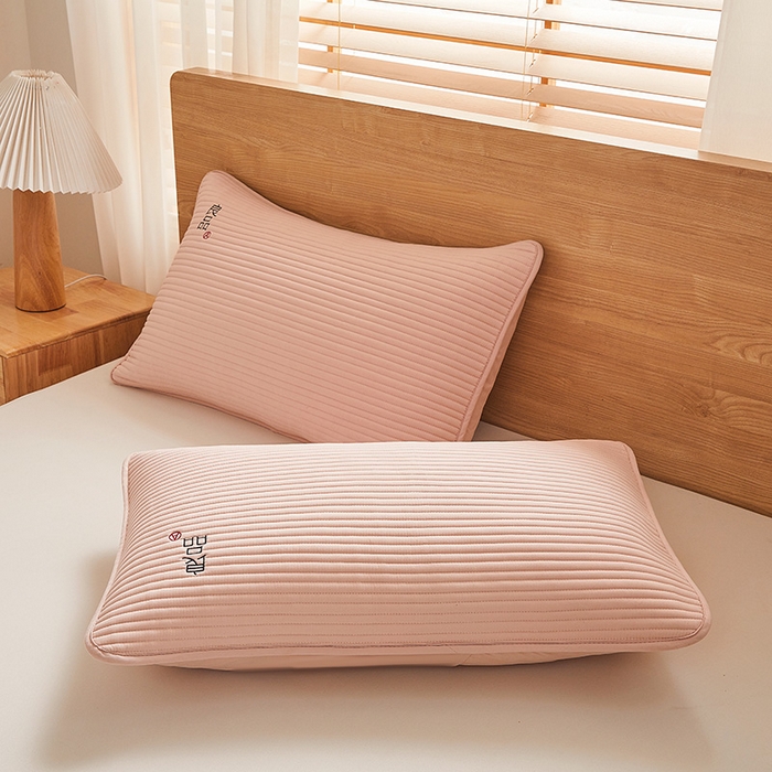 91家纺网 家纺一手货源 找家纺 芬晴家纺 2025新款A类良品防水枕套系列 豆沙粉