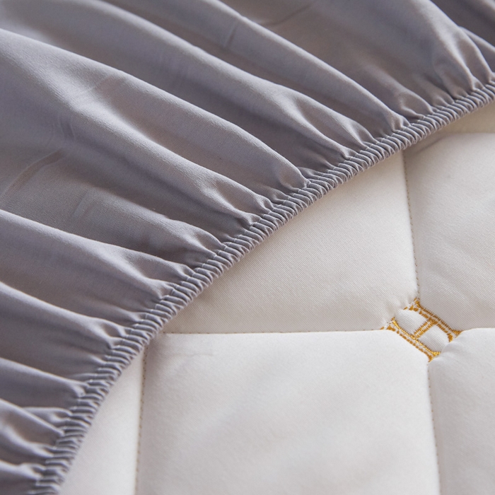 91家纺网 家纺一手货源 找家纺 芬晴家纺 2025新款A类母婴全棉H水洗棉床笠 H-浅灰