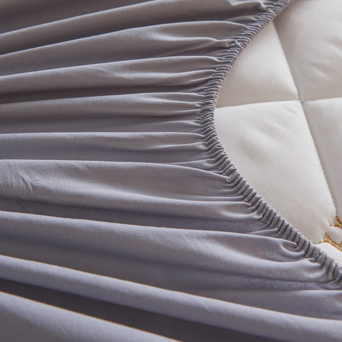 91家纺网 家纺一手货源 找家纺 芬晴家纺 2025新款A类母婴全棉H水洗棉床笠 H-浅灰