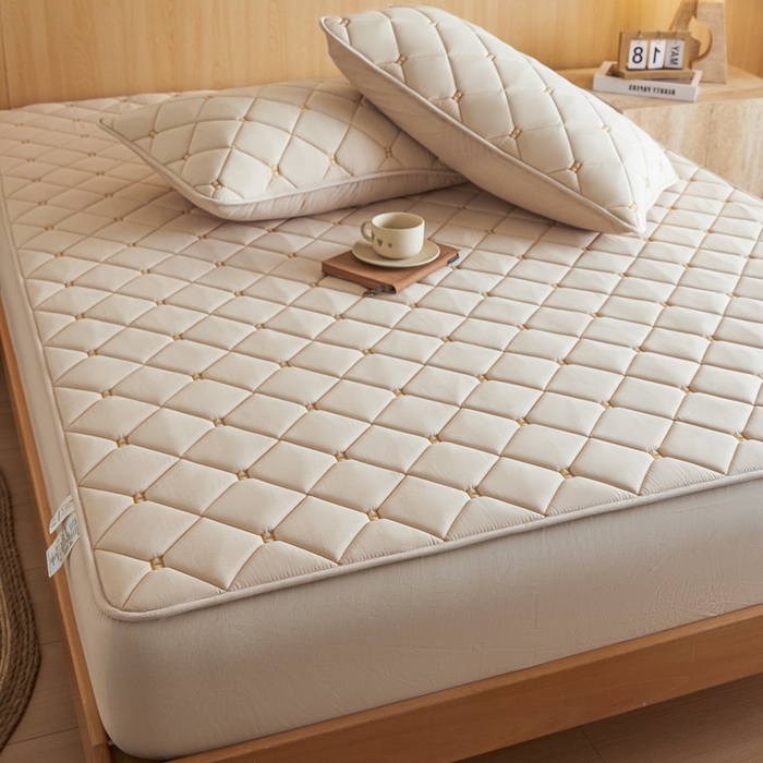 91家纺网 家纺一手货源 找家纺 芬晴家纺 2025新款A类母婴全棉H水洗棉床笠 H-浅卡